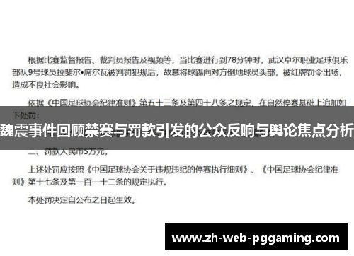 魏震事件回顾禁赛与罚款引发的公众反响与舆论焦点分析