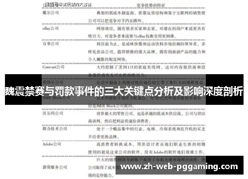 魏震禁赛与罚款事件的三大关键点分析及影响深度剖析